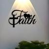 Faith Theme Iron Wall Art Abstract Metal Decor for Living Room Bedroom Cafe Office Gift