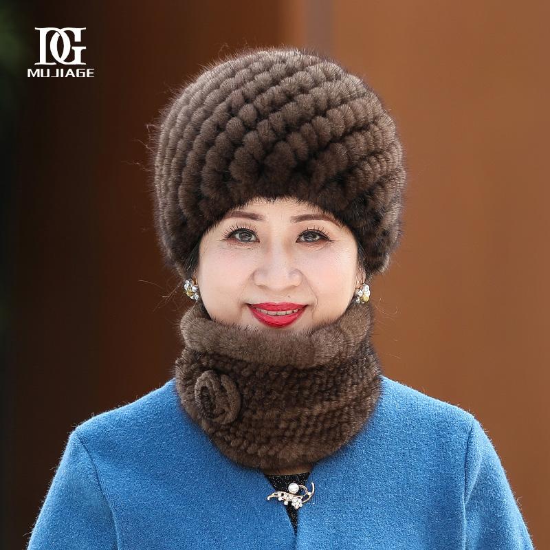 Mink Hat Winter Mink Hair, Mink Hat for Warm Grandma, Middle Aged and Old Lady, Mother's Hat