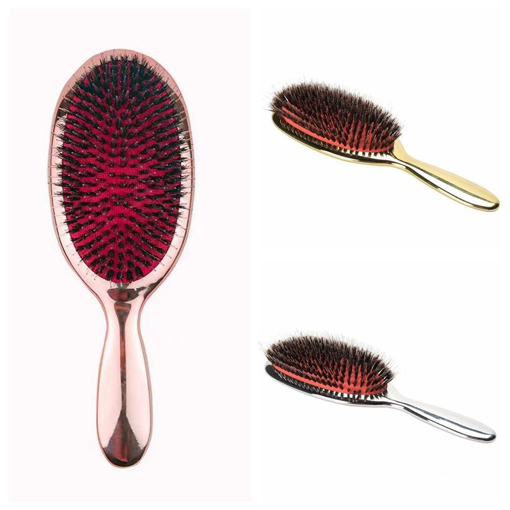 Oval Shape Hair Brush PS Hairdressing Massage Comb Boar Bristle Paddle Hair Brush Hairdressing