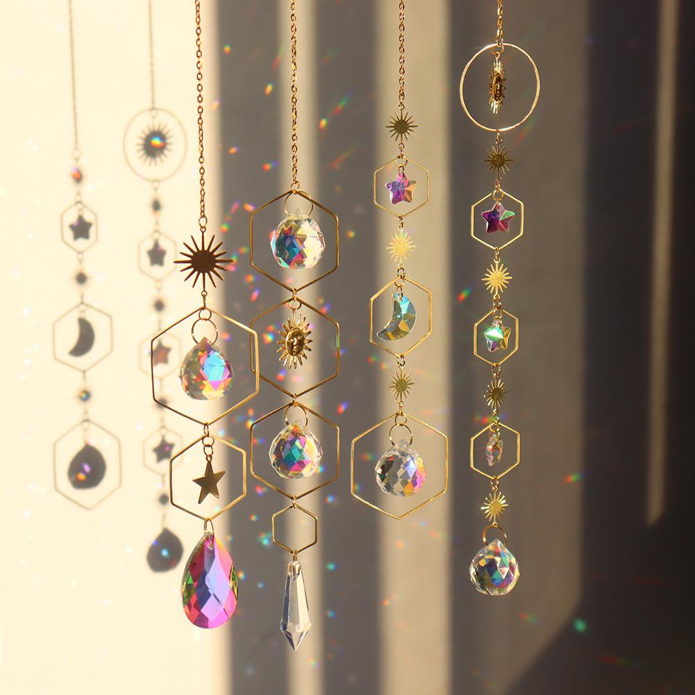 1/4 Pezzi Finestra Appesa Arcobaleno Decorativo Cattura Sole Perline Estetico Colorato Campanellino a Vento Riflettente per Matrimonio Festa