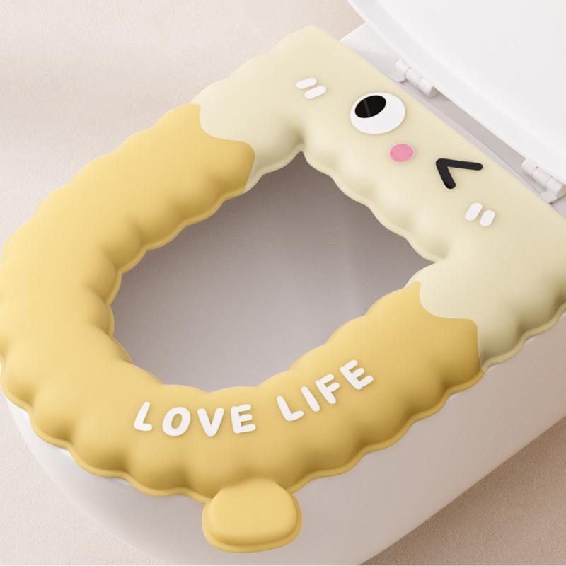 Waterproof Non-Slip Toilet Seat Cushion - Foam & Silicone Material Universal Fit All Year Round Washable Bathroom Pad