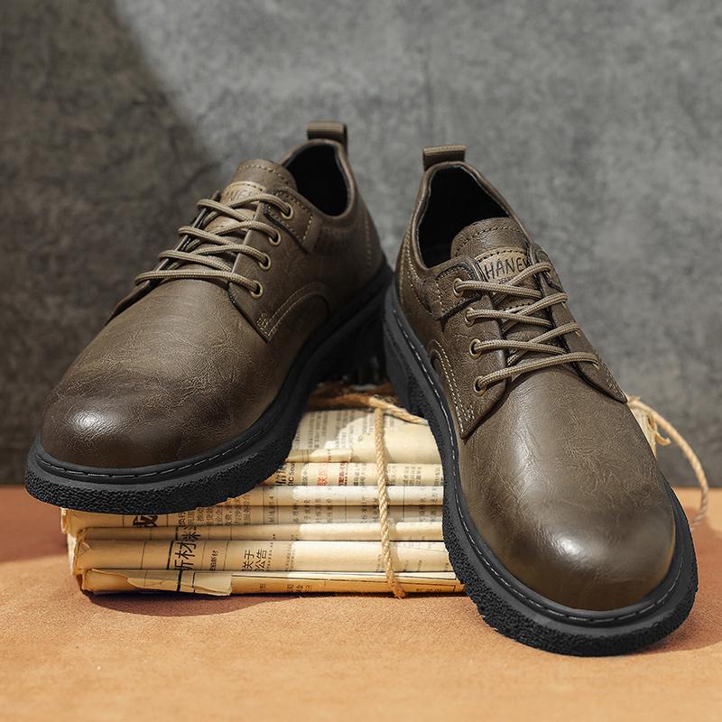

New Trend Men Flats Casual Shoes Brand Fashion Leather Casual Man Oversized Versatile Wedding Evening Party Men s Shoes 46 коричневый