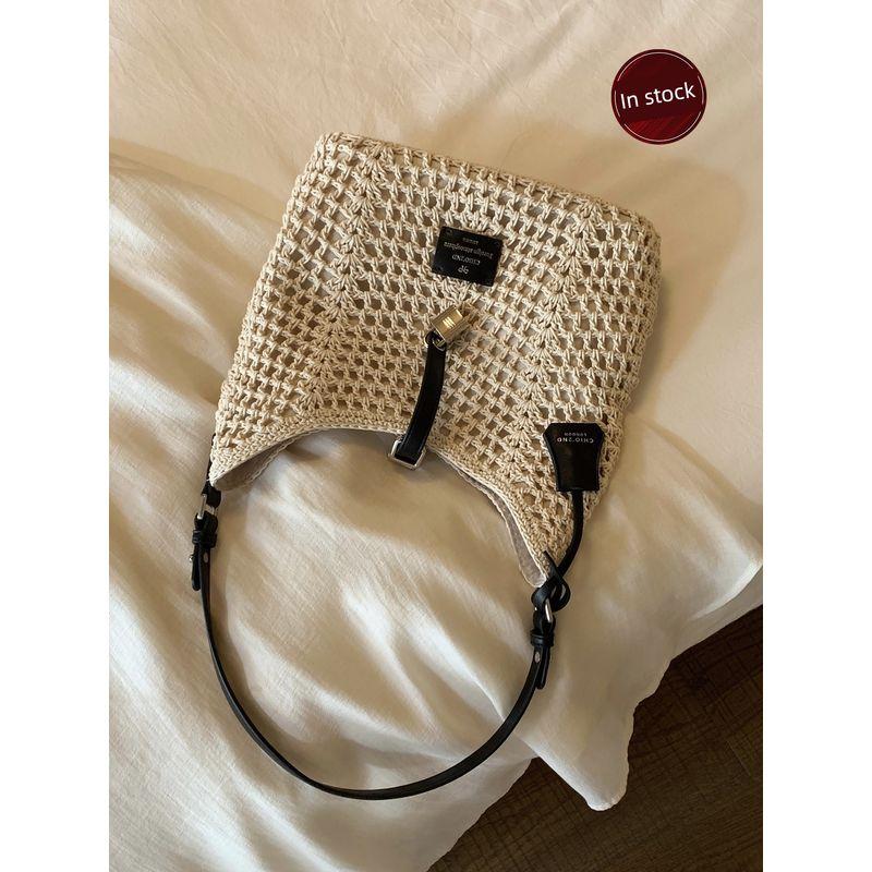 

South Style Chio2nd Summer Outing Tote Bag Women s Summer Cut Out Woven Bag Lazy Loose Shoulder Bag
