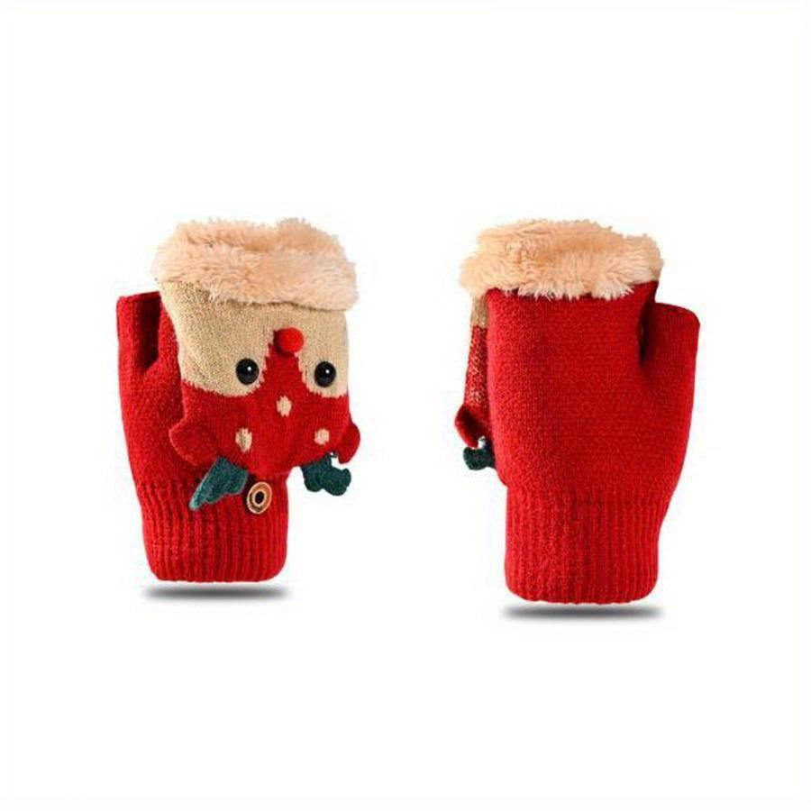 

Meier New reindeer plush thickened gloves - warm, stylish, and adorable 6.3X3.94X1.57inch красный