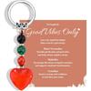 Natural Healing Crystal Heart Keychain Inspirational Gifts for Women Her