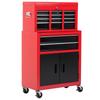 Metal Tool Cabinet Toolbox On Wheels with 6 Drawers, Red