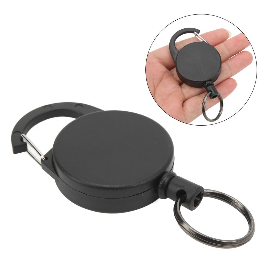 2 Pcs Retractable Key Holder High Rebound Stainless Steel Wire Anti Lost Retractable Badge Reel Keychain