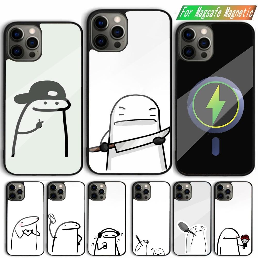 F-Flork Cute Funny Meme Phone Case For iPhone 15,14,13,12,11,Plus,Pro,Max Mini Magsafe Magnetic Wireless Charging