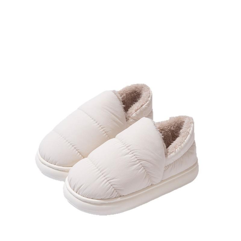 Cotton slippers winter bag and indoor home waterproof and non-slip thick-soled down cotton shoes for winter outer wear
