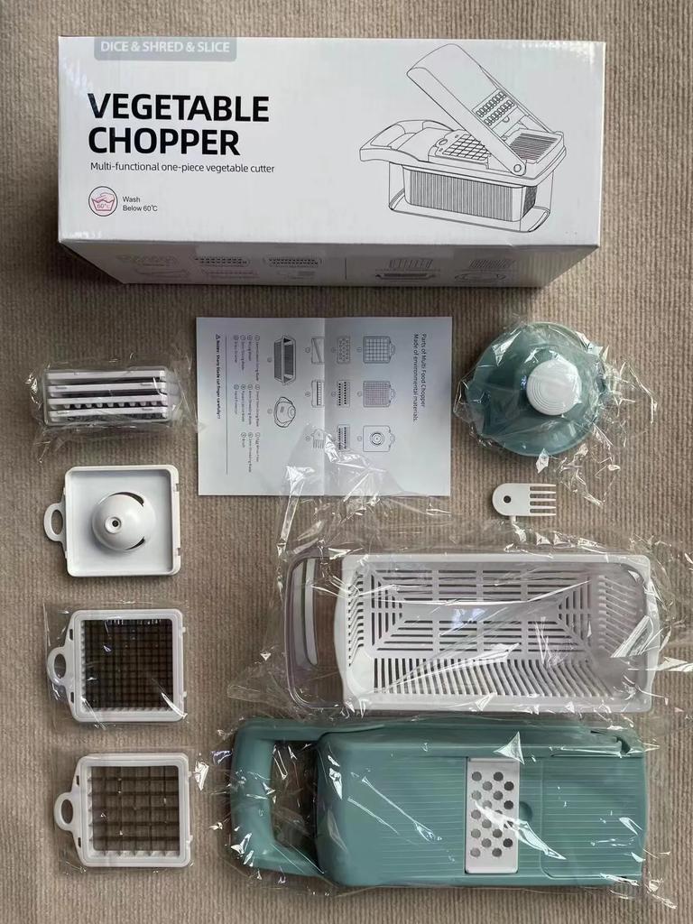 15pcs/set Vegetable Chopper Multifunctional Manual Food Grater With Container Onion Mincer Chopper Household Potato Shredder Kitchen Gadgets Stuff