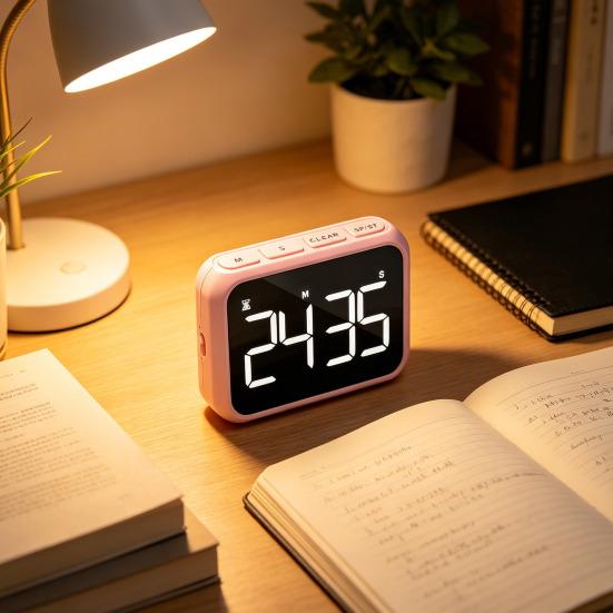 Kitchen Timer with Magnetic Easy Operation Timer Digital Large LED Display Clear Timing Counter for Cooking Baking Fitness