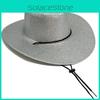 Western Hat Cowboy Drawstring Wide Brim Outdoor Sun Protection Breathability Cap