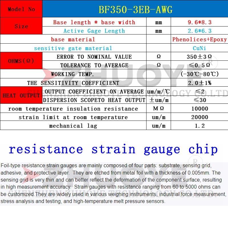 

1PCS BHF/BF350-3EB-AWG Full Bridge Strain Gauge Foil 350 ohm Strain Gauge High Precision Pressure Sensor BF350-3EB-AWG 1PCS