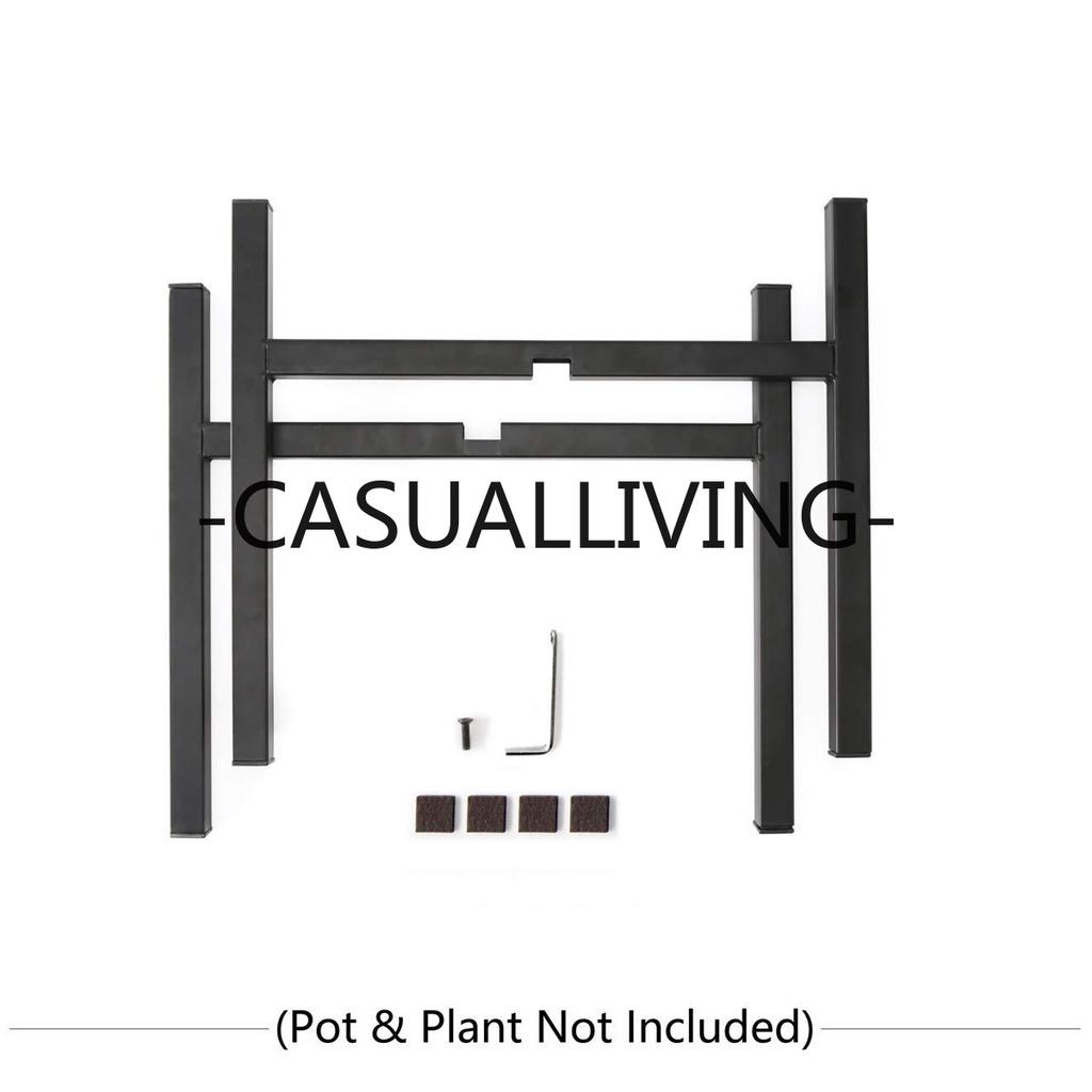 Large Black Metal House Planter Adjustable Plant Stand Plant Flower Pot Holder