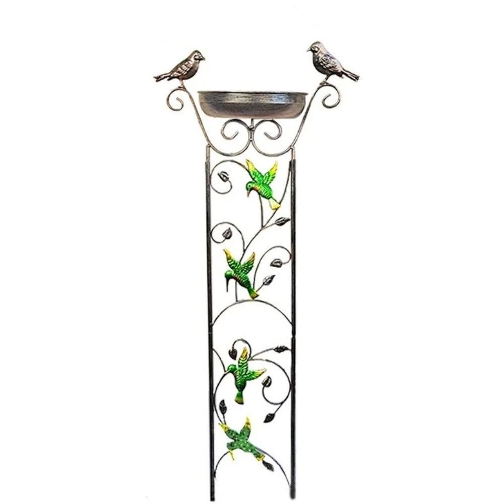 Freestanding Metal Bird Bath Sturdy Bird Bath Feeder Climbing Plant Support Patio