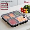 Disposable 5-Compartment Meal Box with Lid
