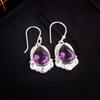 925 Sterlingsilber Afrikanischer Amethyst Edelstein Ethnischer Schmuck Ohrringe Für Ehefrau EE-41-9