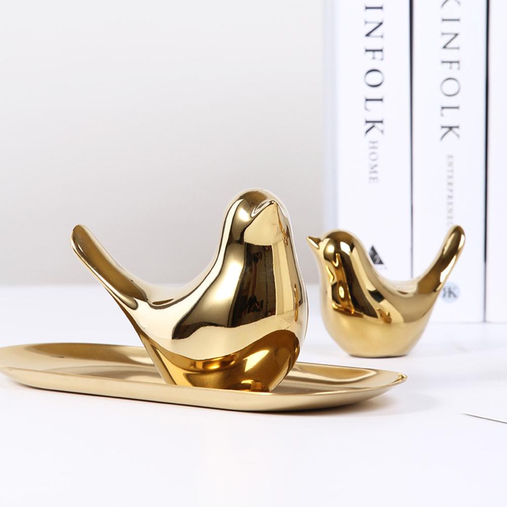 Lifelike Ceramic Bird Ornament Minimalist Style Bird Statue Collectible Figurines For Home Office Decor