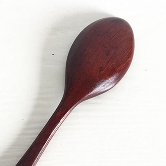 5Pcs Soup Spoon Smooth Surface Heat-Resistant Wood Grinding Polishing Table Spoon Kitchen Tool