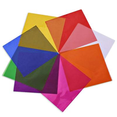 Nanfusha Mini Color Cellophane 8 Colors Set of Sheets 10cm X 10cm Small Size Transparent Cellophane Paper Christmas of 30-90 (Set 30)