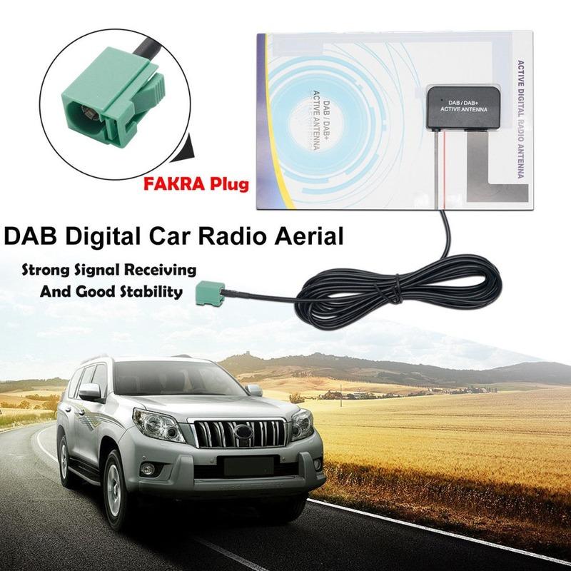 Pro DAB Digital Car Radio Aerial Antenna Glass Mount FAKRA Plug with 3m Line for Digital Audio Broadcast Receiver