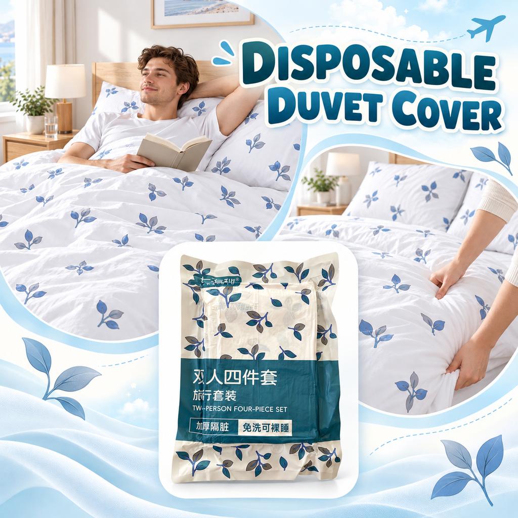 3-Piece Disposable Bed Sheet Set for Travel and Hotel Use