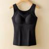 Women Lace Thickened Fleece Thermal Warm Vest With Built In Bra