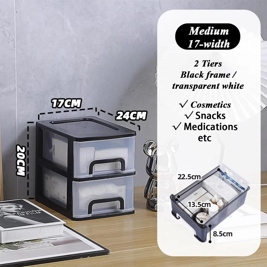 Multi-Drawer Plastic Storage Cabinet for Office and Home Desk Organization