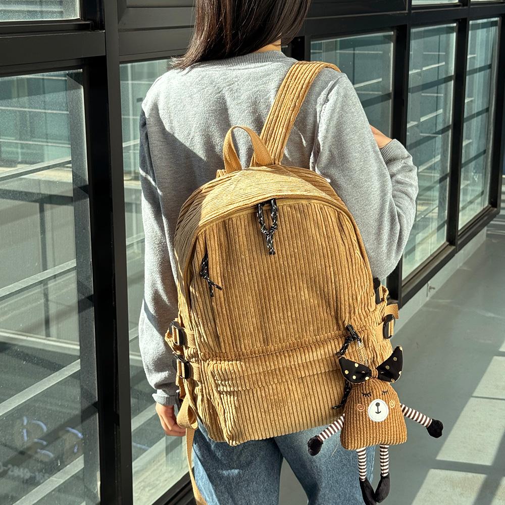 Olivia Pop OP_M2355 Corduroy Corduroy Plush Backpack