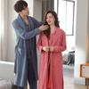 Paar Nachthemd Damen Frühling und Herbst Baumwolle Langärmeliger Bademantel Pyjama Herren Herbst Lang Yukata Loungewear Dreiteiliges Set