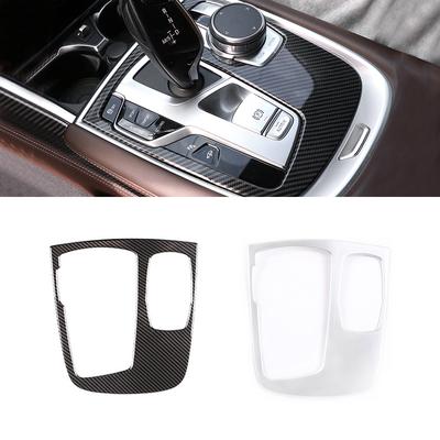 For BMW 7 Series G11 G12 2016 2017 2018 Car Carbon Texture Center Control Gear Shift Panel Frame Cover Protective Trim