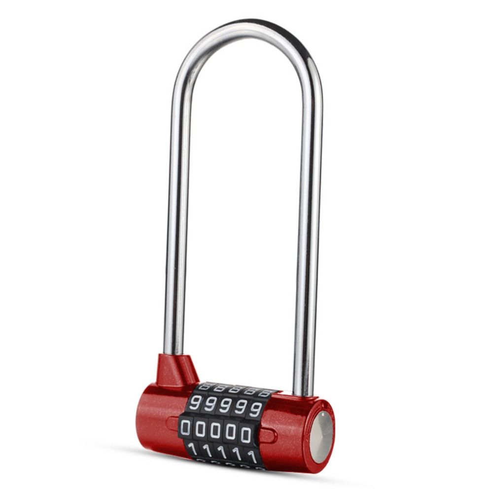 

Safely Lengthened Shackle Lock 5 Digit Combination Padlock Durable Code Lock Suitcase красный