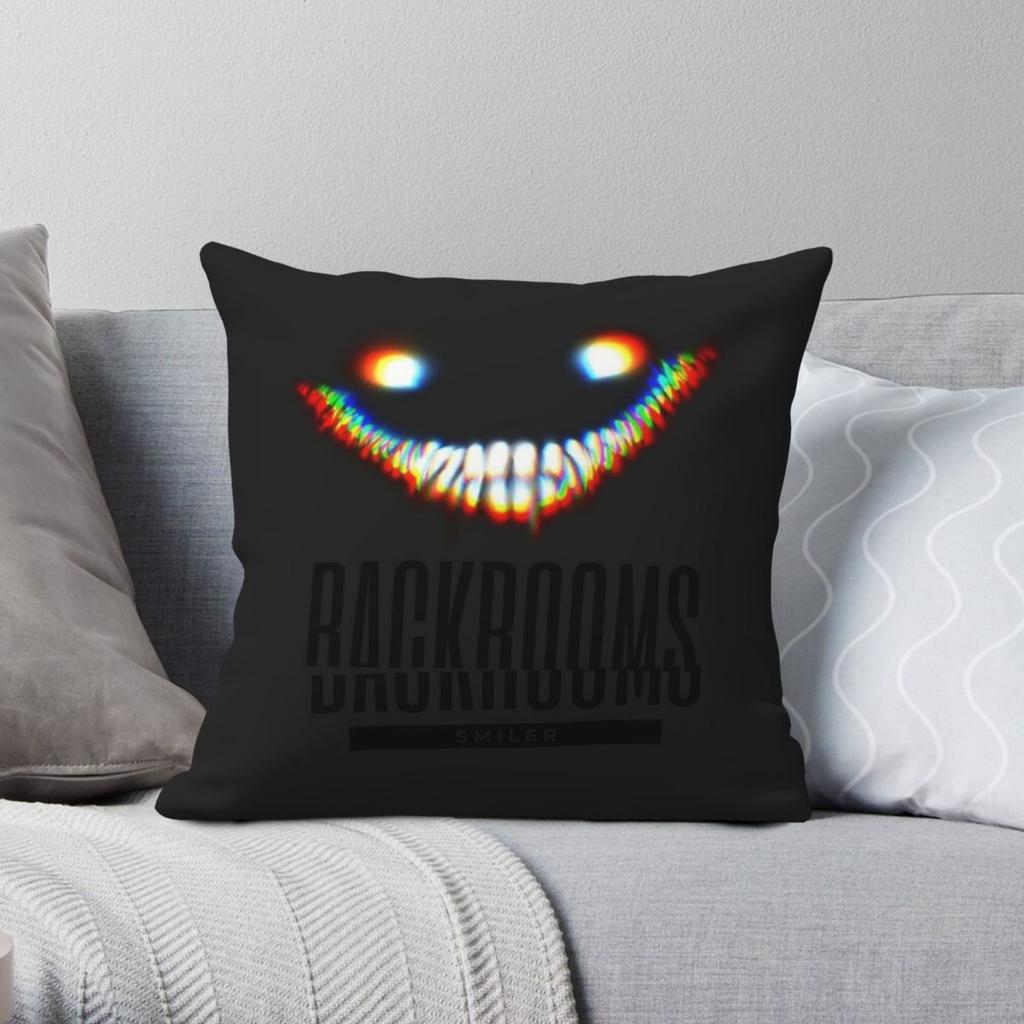 The Backrooms Smiler Square Pillowcase Polyester Linen Velvet Creative Zip Decorative Throw Pillow Case Bed Cushion Cover 18