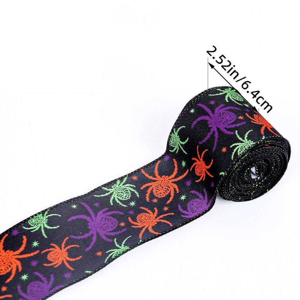 Handicraft Halloween Printed Ribbon Ribbon Material DIY Ribbon Strips Bat Printed Ribbon  Halloween