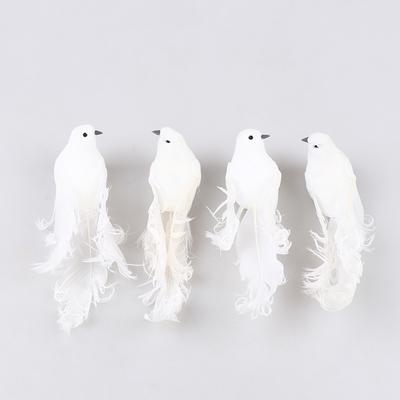 Beyaz Kuşlar Yapay Köpük Tüy Güvercinler Craft Kuşlar Mini Dekoratif Kuşlar