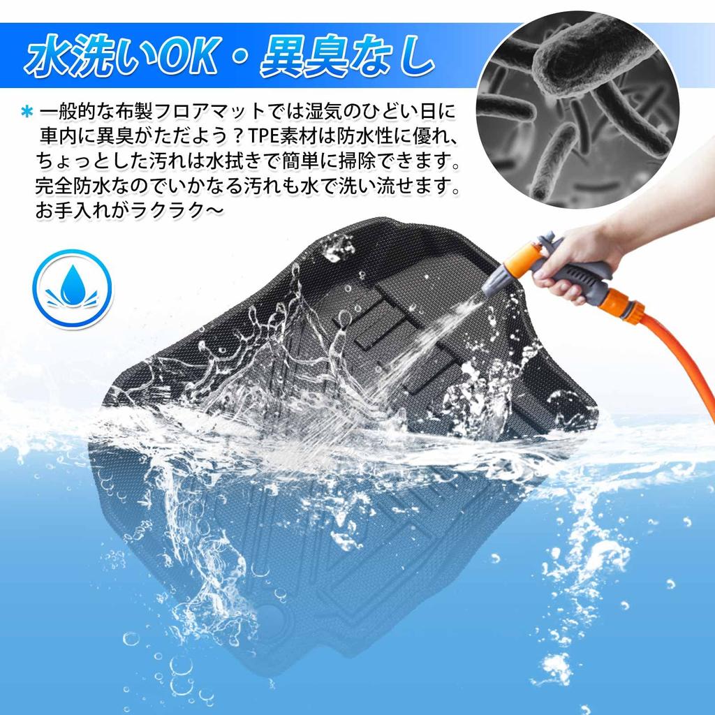 GIMUYA 3D Floor Mats for Toyota Hiace 200 Series and with Standard Body 2004 3D Car TPE Custom Stain and Abrasion Interior Easy Driver Passenger