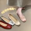 Soft Sheepskin~ French Retro Hollowed-out Woven Mary Jane Shoes Women's Word with Light Mouth Single Shoes Breathable Flat Sandals
