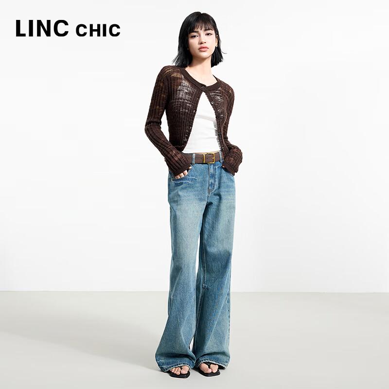 JINYUJIE Women's Round Neck Knit Cardigan