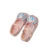 Girls' Elsa Crystal Princess Shoes Spring New Bowknot Children's Baby Leather Shoes Soft Sole Rhinestone Single Shoes