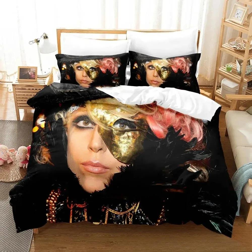 3D-Druck Lady Gaga Bettwäsche-Set Jungen Mädchen Twin Queen King Size Bettbezug Kissenbezug Bett Jungen Erwachsene Heimtextilien