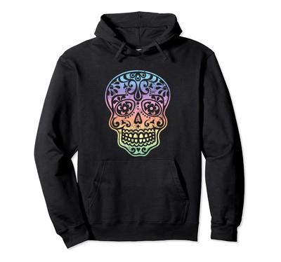 Mexican Sugar Skull Pattern, Mexican, Halloween, Colorful Hoodie