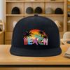 Beach Sunset Palm Tree Graphic Snapback Cap Polyester Casual Summer Outdoor Unisex Hat