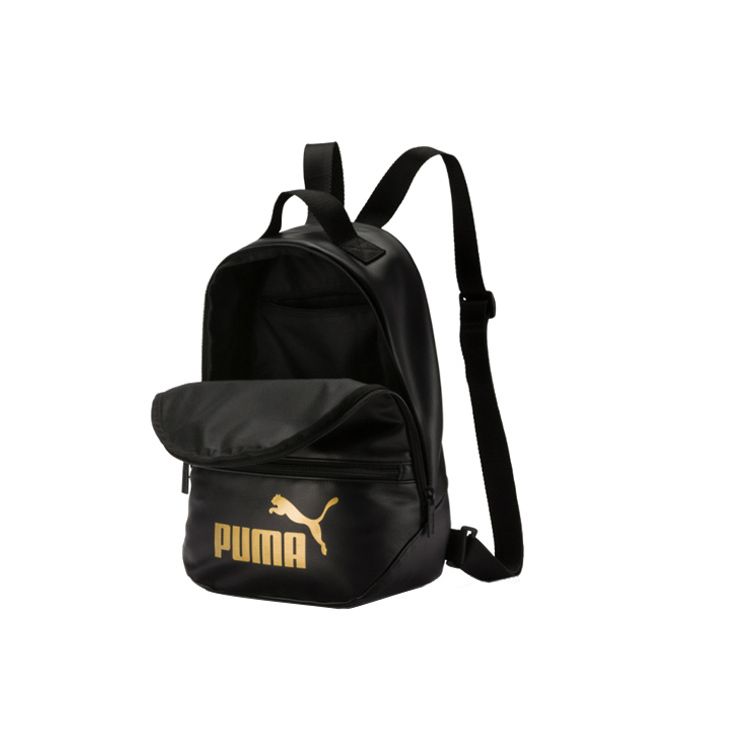 Puma Logo Zipper Closure Polyester Backpack Unisex Backpacks Black 075952-01