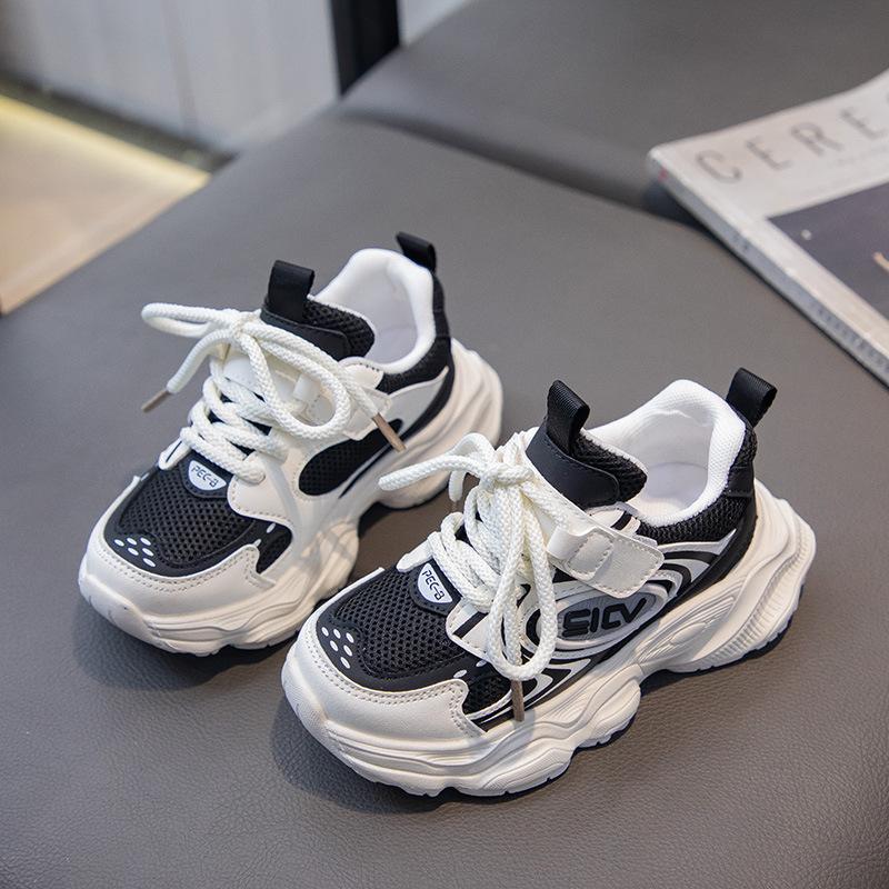 Girls' sports shoes 2025 spring and autumn new breathable mesh shoes soft-soled running shoes boys' dad shoes fashion casual shoes