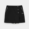 Callaway Stretch Golf Skirt with Integrated Logo Buttons On the and a Glitter Elastic Belt On the Back Women's 8-Way Shorts, Front, (C25228201, Black)