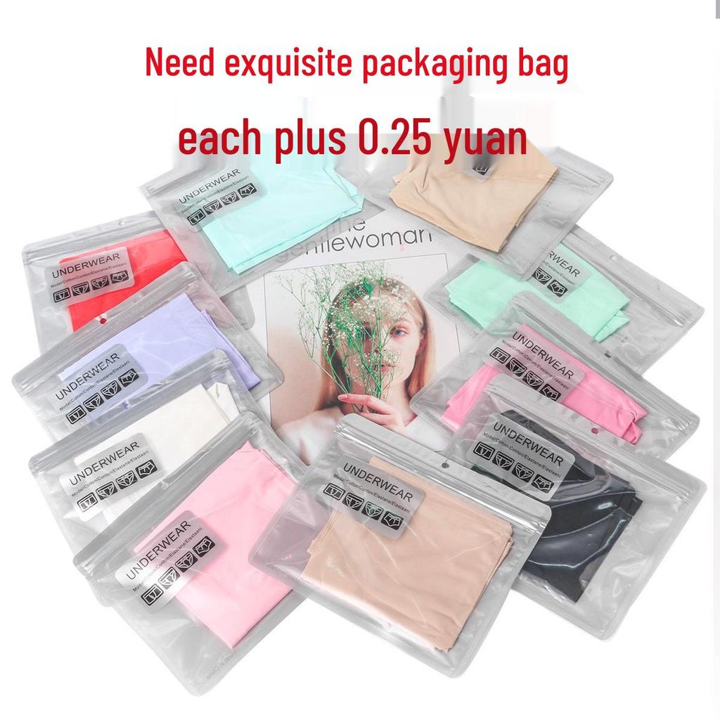 Best-Selling Seamless Ice Silk Mid-Waist Panties - Plus Size Women's Solid Color Triangle 810