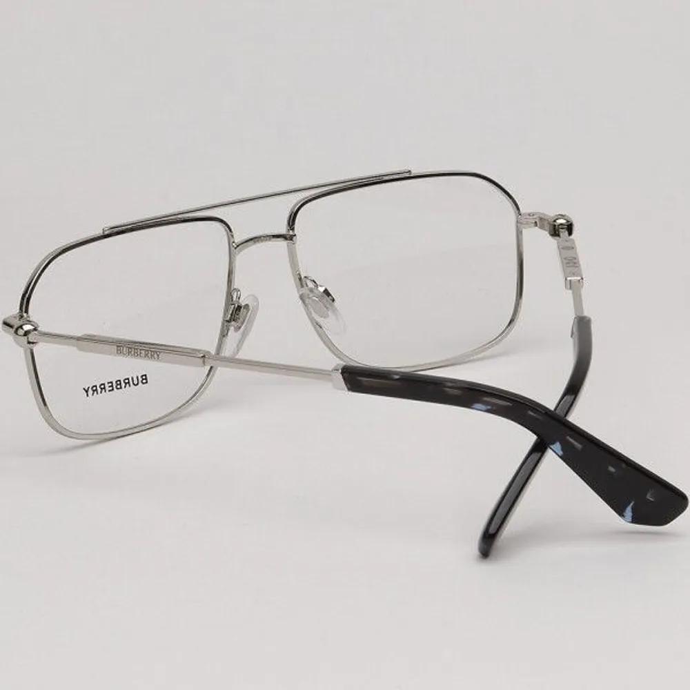 [Burberry] Eyeglass Frames BE1391 1005 Double-Bridge Silver Metal Frames for Women and Men