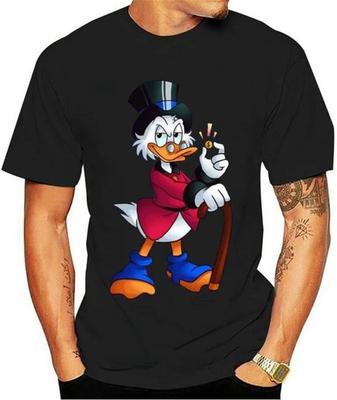 Herren T-Shirt Dagobert Duck! Duck Tales T-Shirt T-Shirt tees Oberteil Schwarz