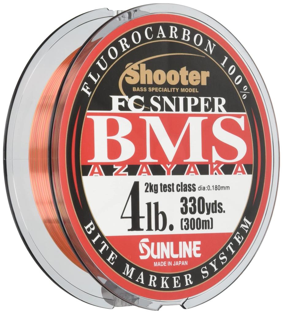 SUNLINE Fluorocarbon Fishing Shooter FC Sniper BMS 5 Colors Line, AZAYAKA, 300m, 4lb,