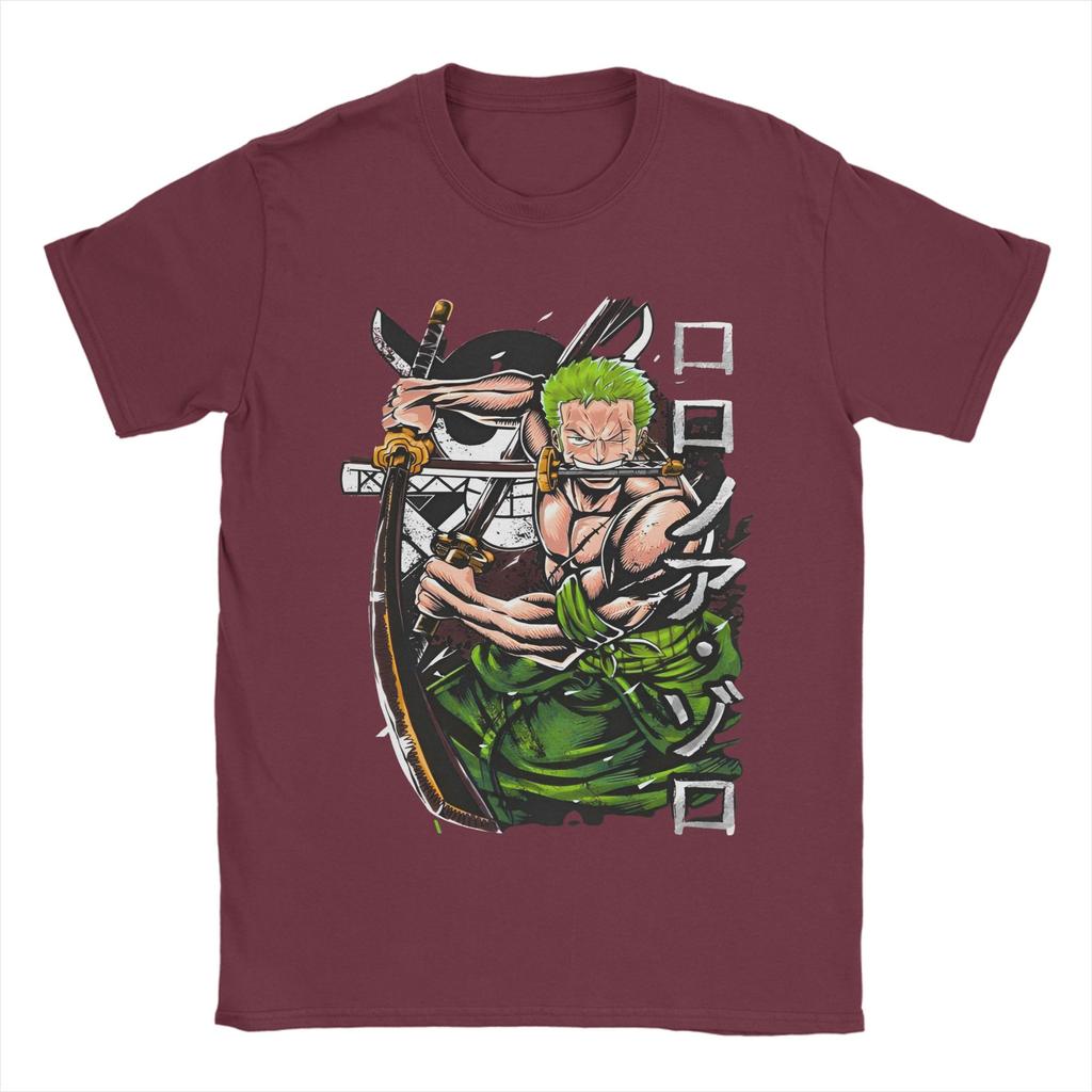 Unisexs Zoro T Shirt Ones Pieces Pure Cotton Clothing Vintage Short Sleeve Crew Neck Tee Shirt Plus Size Tshirt